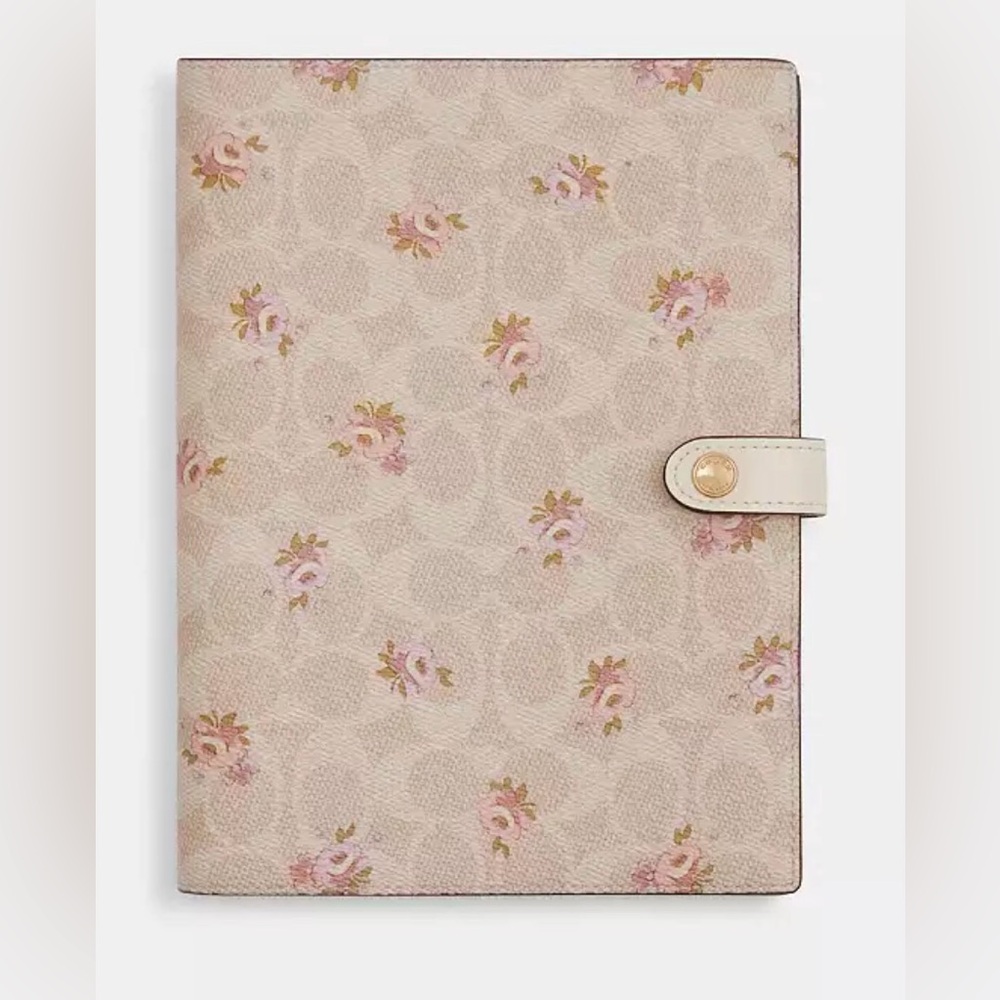 Coach Outlet Notebook Cover in Signature Canvas with Floral Print